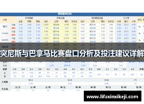 突尼斯与巴拿马比赛盘口分析及投注建议详解